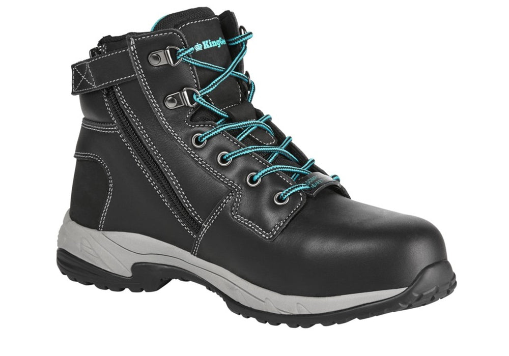 Womens King Gee Tradie Zip Black Work Boots