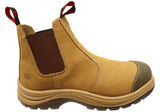 Mens KingGee Tradie Gusset Steel Cap Safety Boots With Scuff Cap